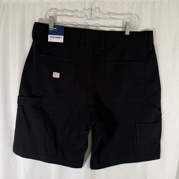 New Old Navy Shorts Men's 33 Black Loose Carpenter 9" Inseam 100% Cotton - Picture 5 of 7